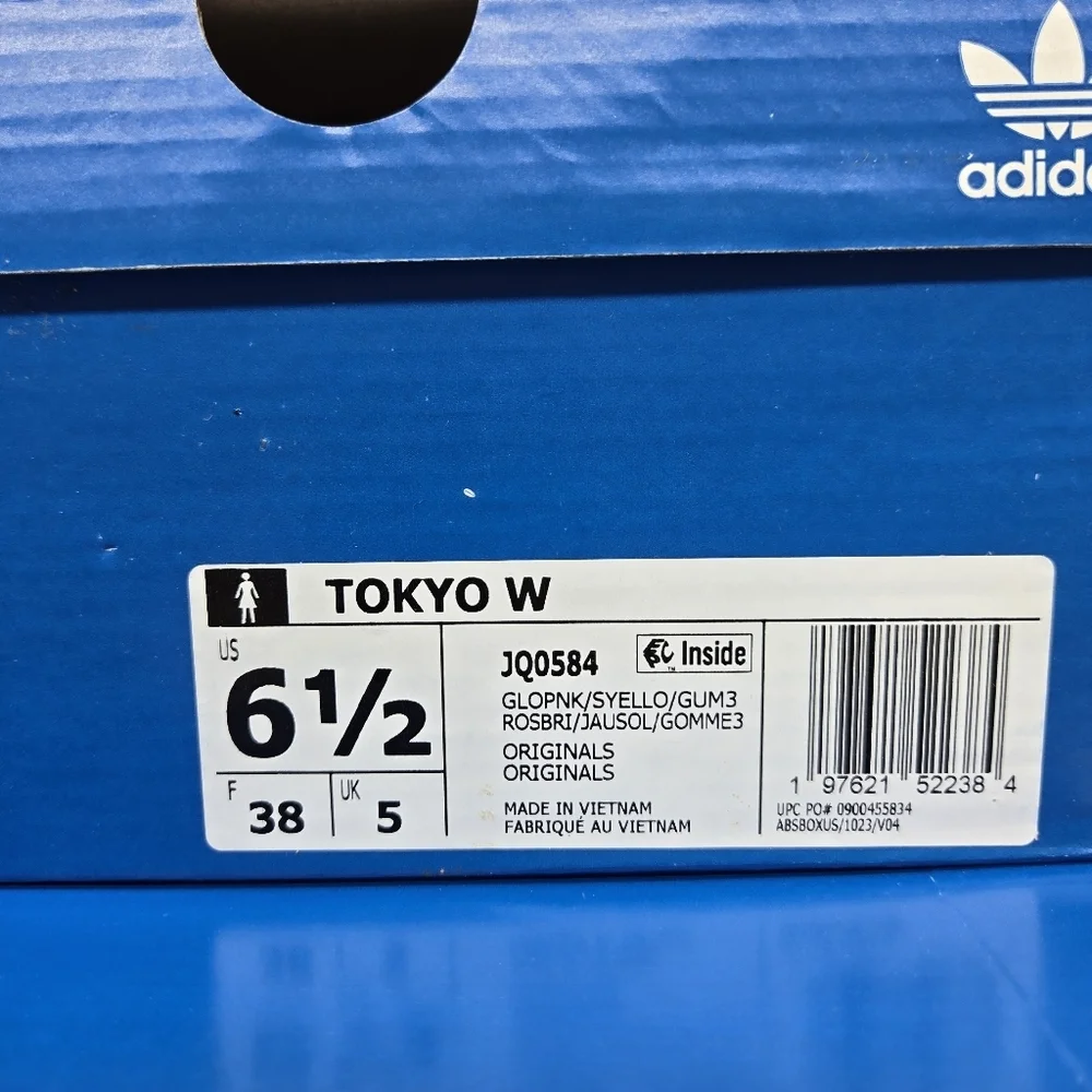 adidas Women's Tokyo JQ0584 Glow Pink Solar Yellow Gum Shoes Size 6.5 New